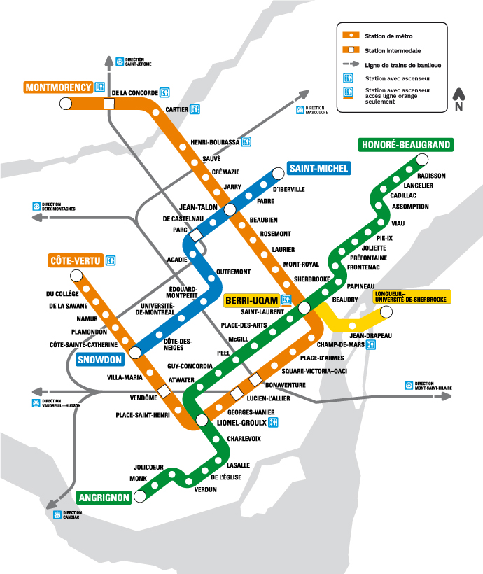 Montreal STM metro map